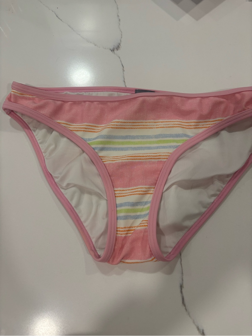 aerie Pink Striped Bikini Bottoms